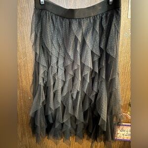 Womens Elegant Black Ruffled Skirt size XL